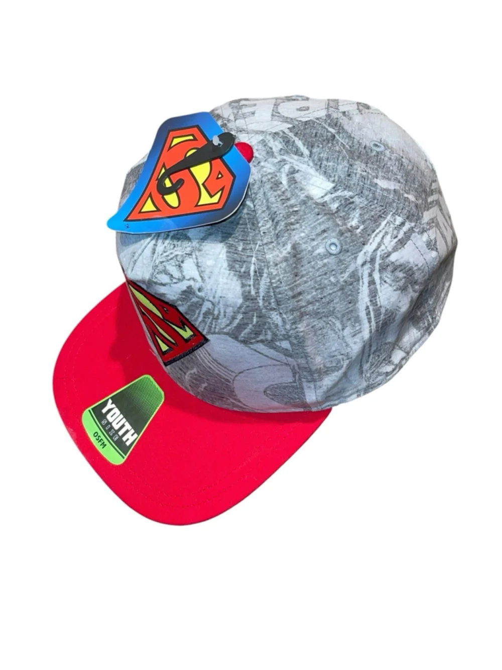 Superman Youth Hat Cap Adjustable Snapback Embordered Superman Patch NWT‎ READ